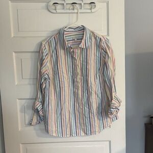 Men's Multi-Color Striped Button-Front Shirt